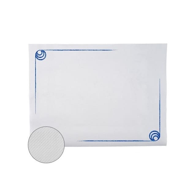 MANTEL BLANCO CON ORLA AZUL 35x50 Caja 1.000 Ud